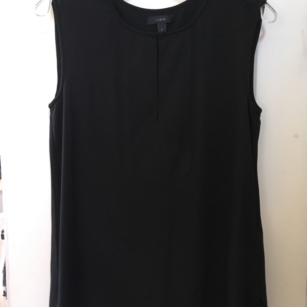 NWOT J. Crew black sleeveless blouse. Size 2
